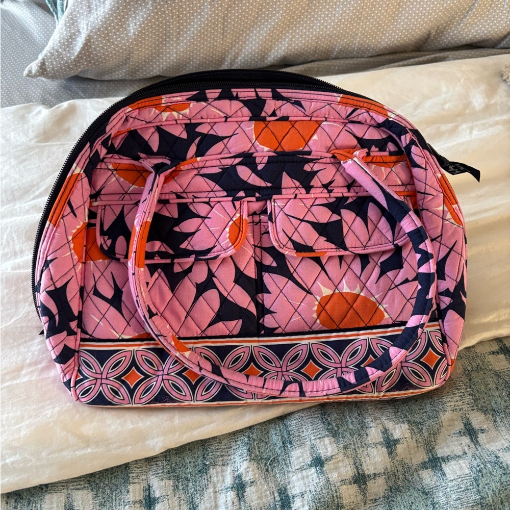 Vera Bradley Bowler Bag / Vibrant Pink and Orange Floral Women’s bag